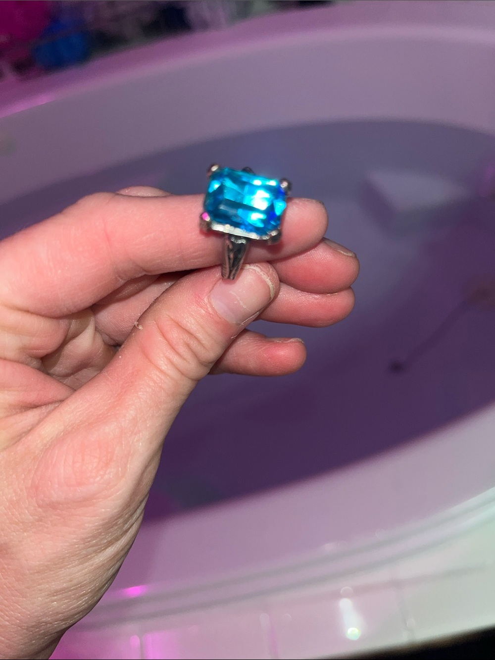 Blue Crystal Statement Ring - Women Jewelry